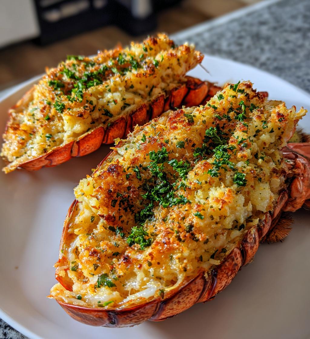stuff lobster tail with crab meat