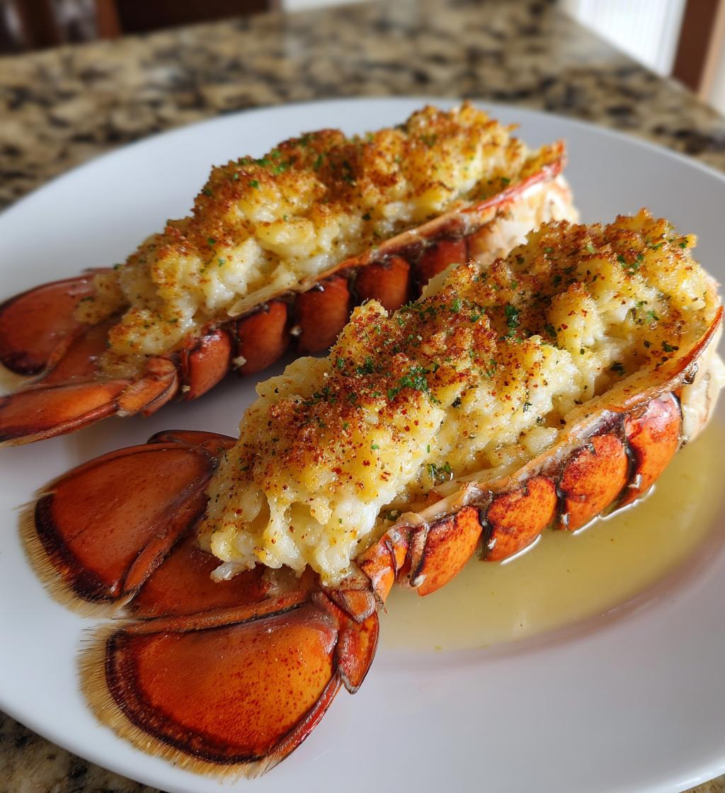 stuffed lobster tails with crab meat