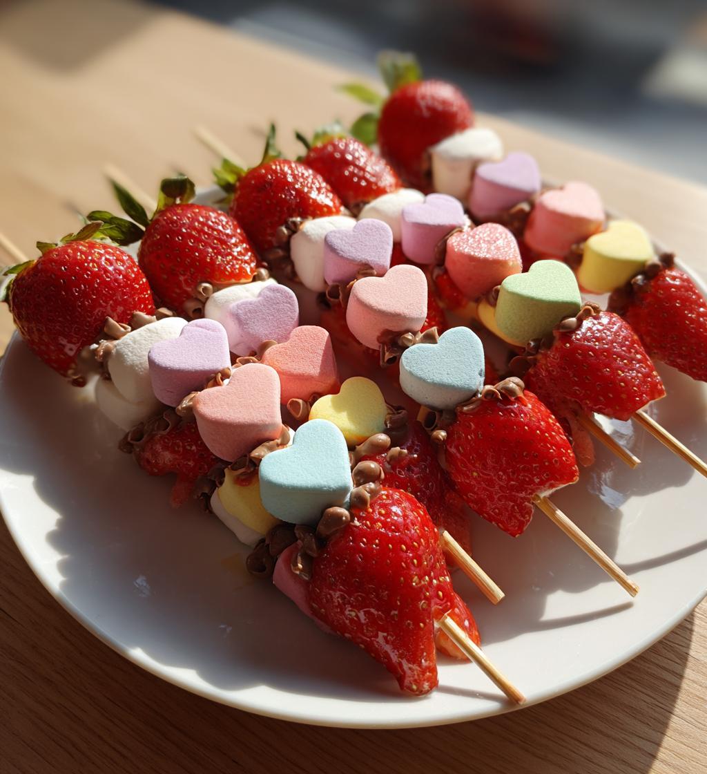valentine candy skewers