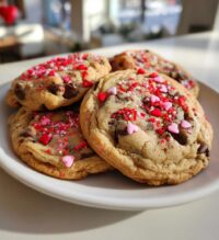 valentine chocolate chip cookies