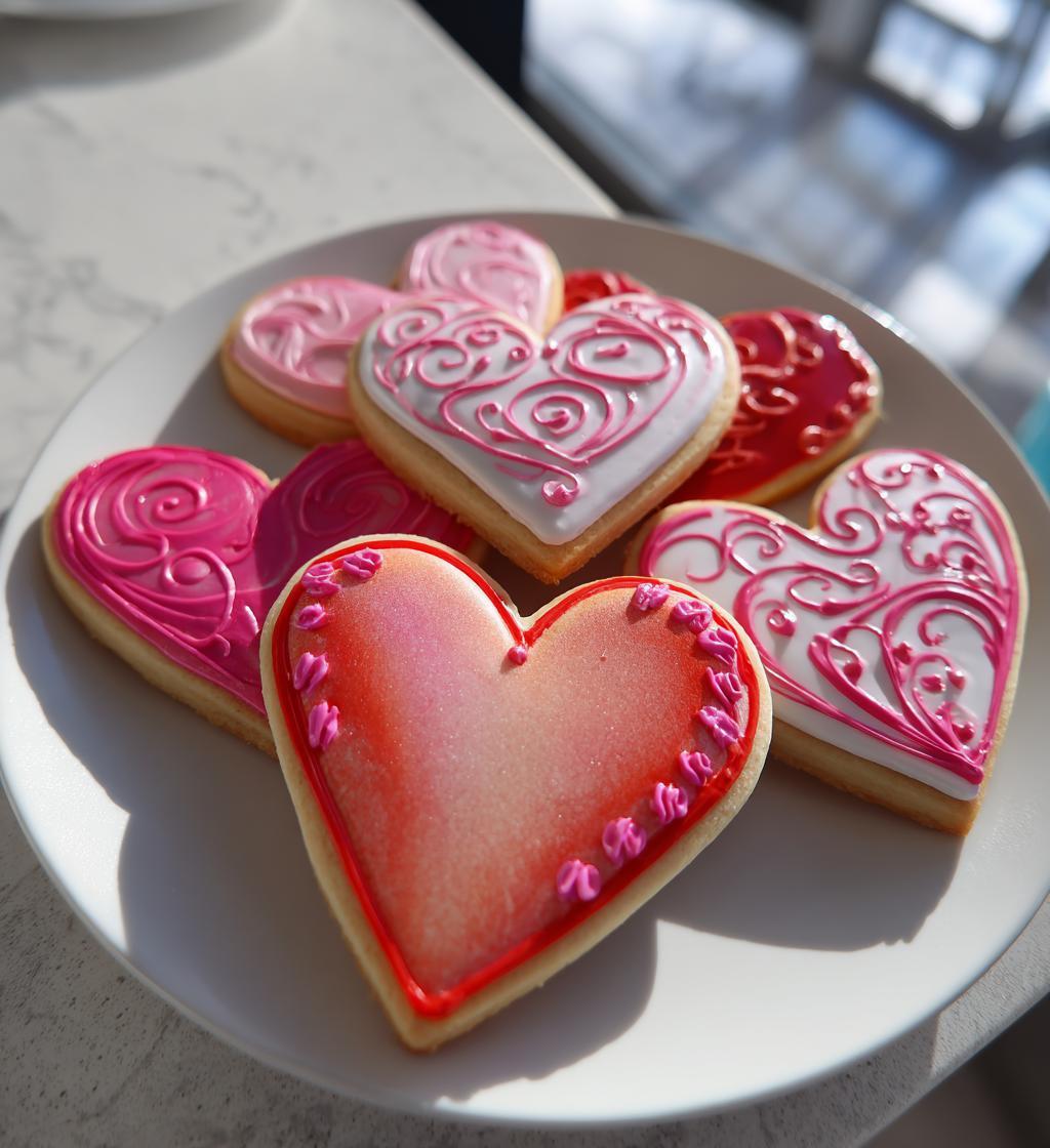 valentine cookies with royal icing