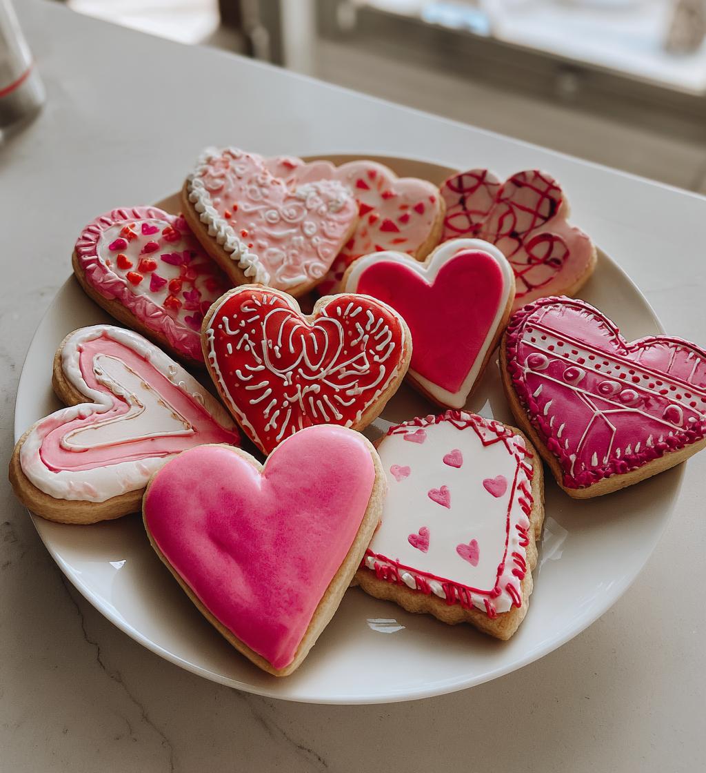 valentine decorated cookies