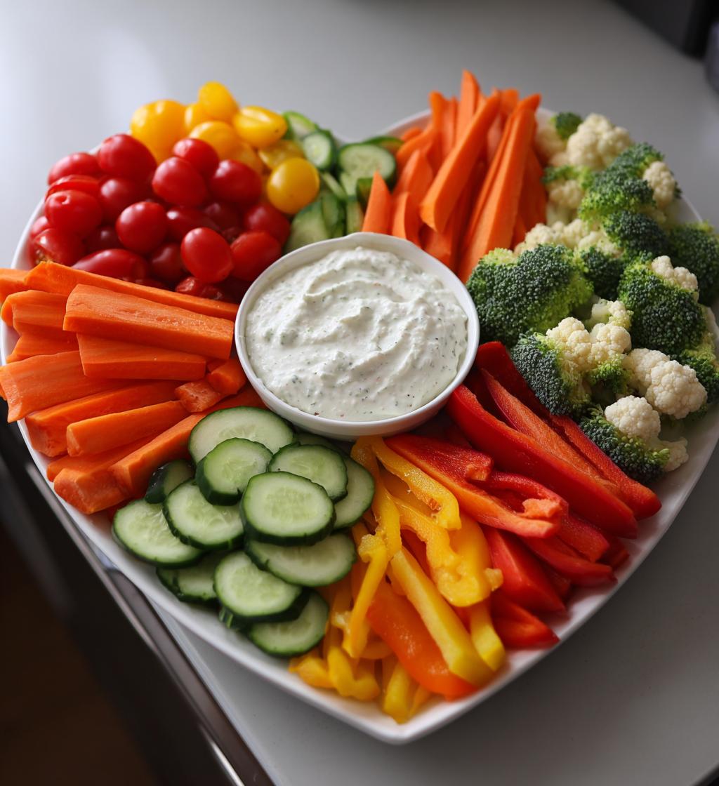 valentine vegetable tray