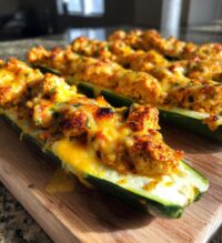 zucchini buffalo chicken boats