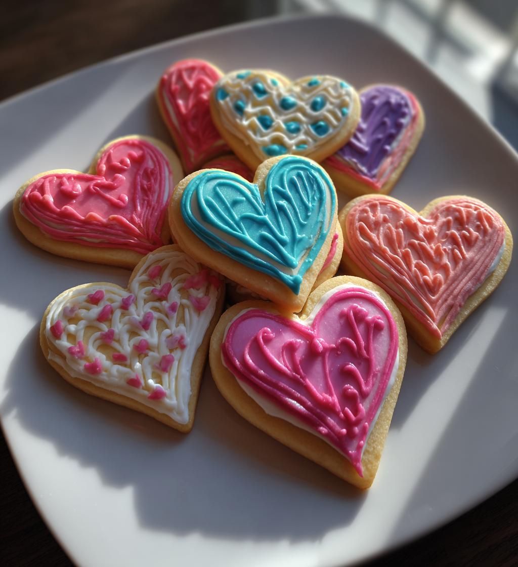 decorated valentines cookies