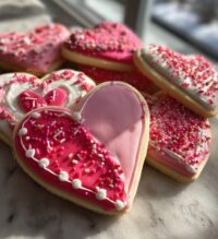 heart valentines cookies