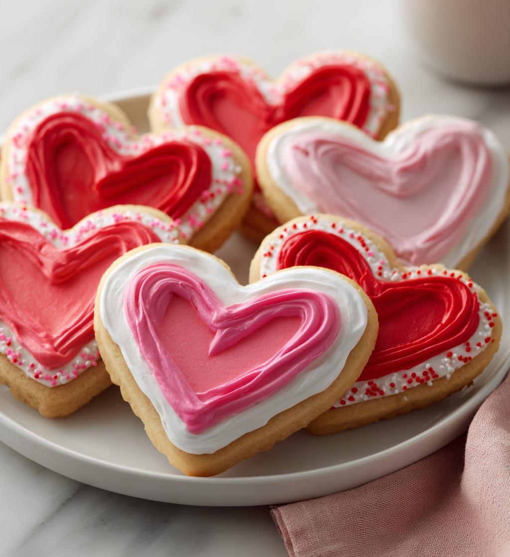 valentine icing cookies