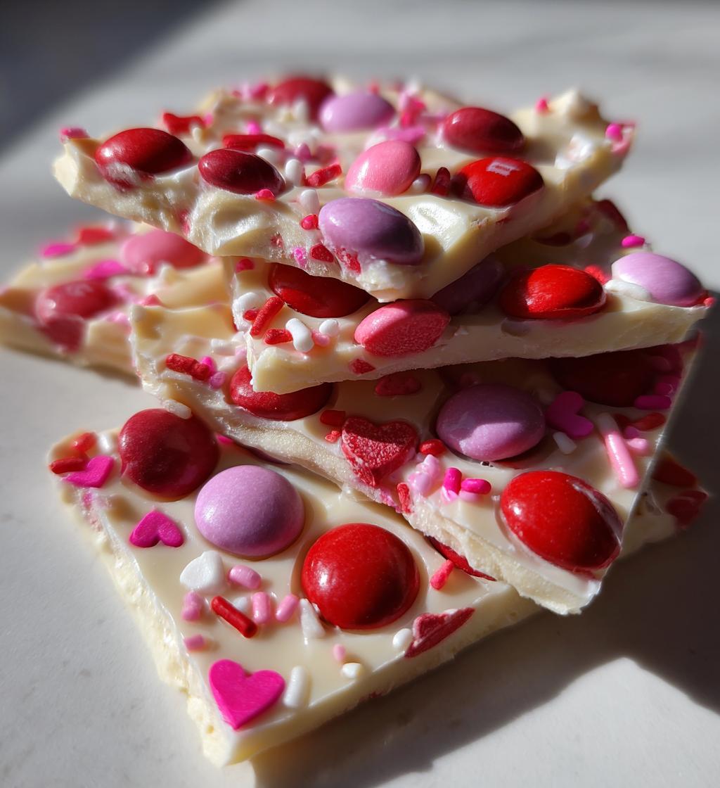 valentine m&m bark