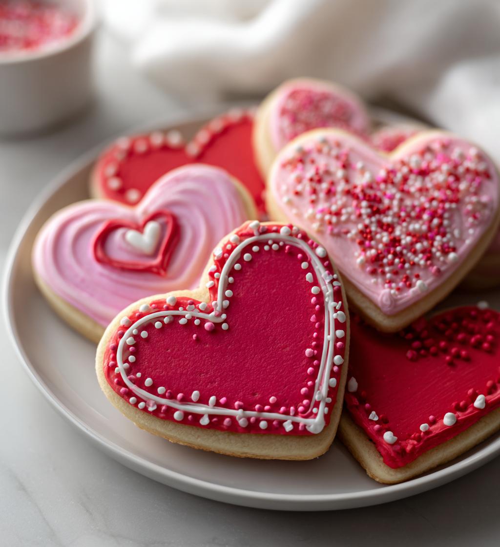 valentine royal icing cookies