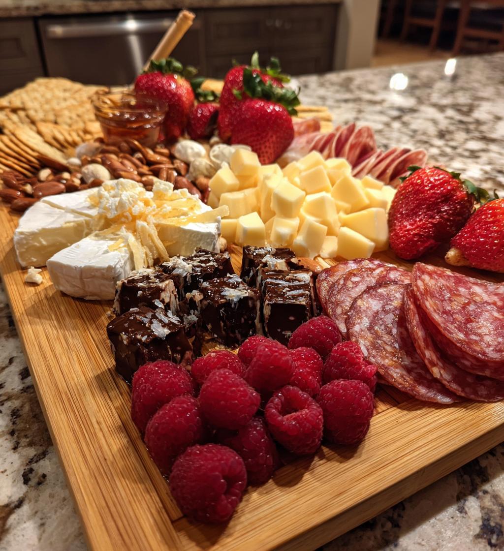 valentine themed charcuterie board