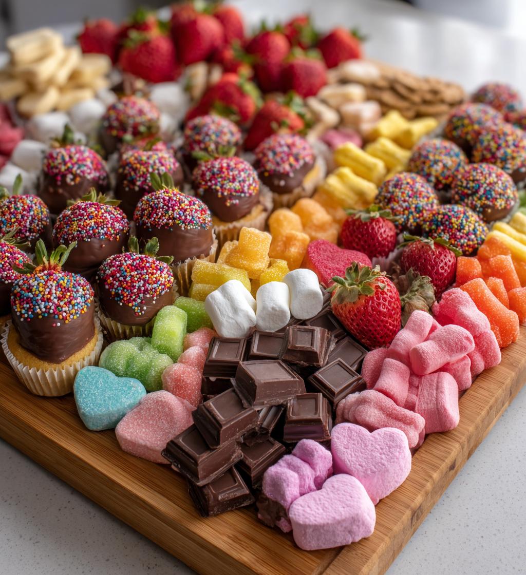 valentines charcuterie board sweets