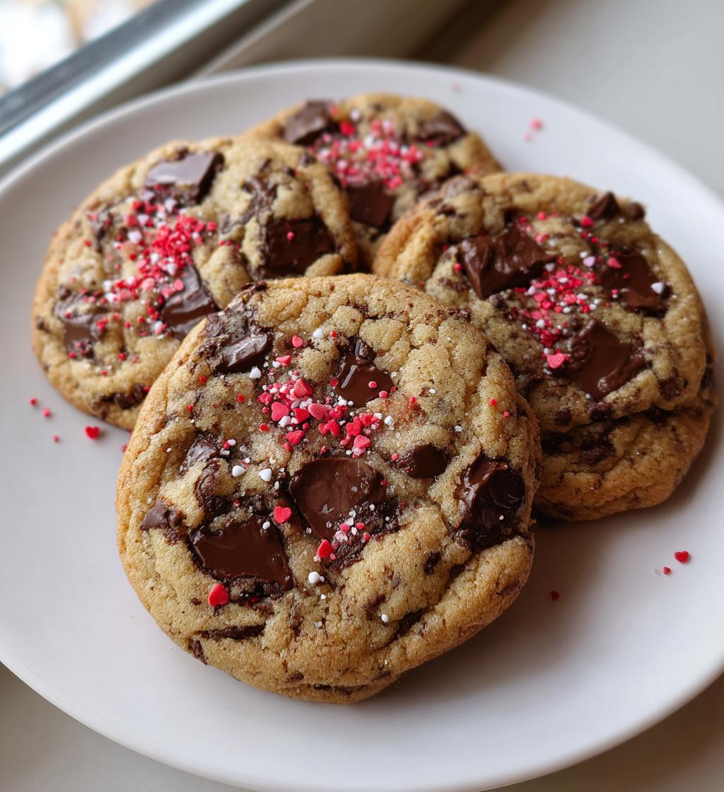 valentines day chocolate chip cookies