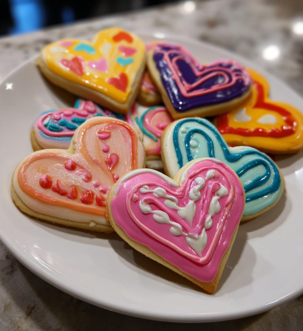 valentines decorated cookies